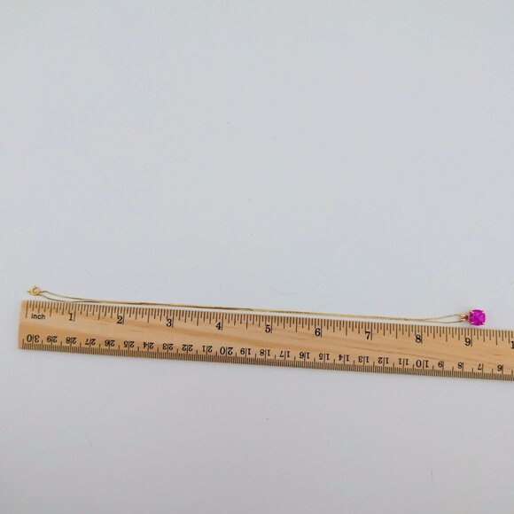 14K Gold Box Chain Necklace With Lab-Created Cushion-Cut Pink Sapphire Pendant - Picture 6 of 13